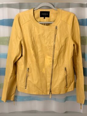 Lafayette 148 New York Women’s Soft Leather Jacket Vintage Size: 10 Mustard R139